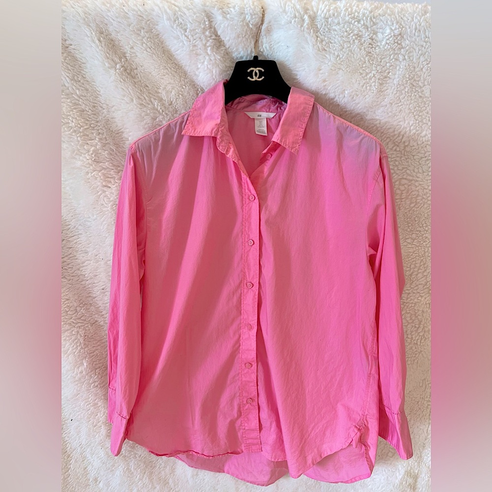 H&M Women Pink Button Down Size S